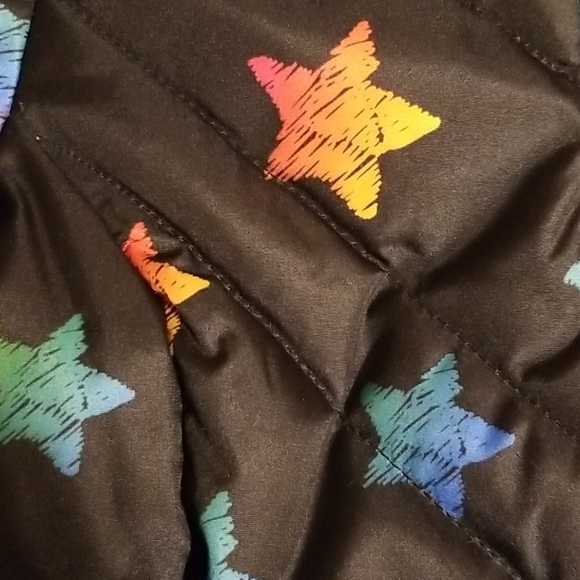 3T Black Rainbow Star Hooded Puffer Coat - Picture 9 of 9